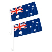 1pce 45cm Australian Flag with Car Clip On, Aussie Day Spirit Decoration