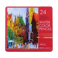 1 Pack 24pce Liberty Watercolour Pencils in tin 24pce Water Soluble