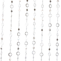 1pce 80x170cm Beaded Door Curtains Retro Silver Disk and Hoops Design