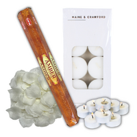 White/Floral Romantic Decoration Kit for Valentines Day/Honeymoon, Rose Petals & Aromatherapy
