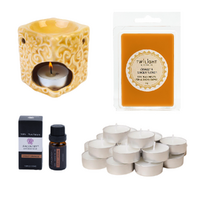 Oil Burner Kit Orange Scented With 10pce Tealights, Soy Wax Melts, Essential Oil