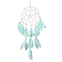 Turquoise Dream Catcher with White Web Feathers 20cm 1 Piece