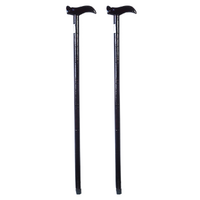 2x Walking Sticks Set Wooden Brown 90cm Elderly Assist Aid