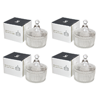 Clear Glass Jars 4 Piece Set for Candle Making Circus Tent Design 12x10.5cm