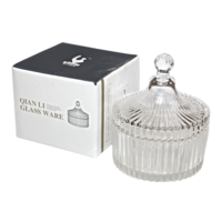 BULK 48pce 12x10.5cm Clear Glass Candy Jar Perfect for Candle Making Circus Tent Design
