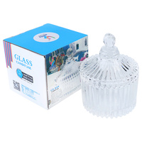 BULK 48pce 9x6.5cm Glass Jar Perfect for Candle Making Circus Tent Design With Lid