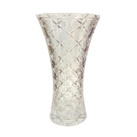 24cm Etched Star Glass Vase In Vintage Style Ornate Design Home Decor Flower
