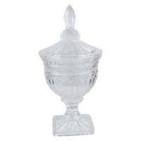 6pce Bulk Set 28x18cm Glass Fruit/Candy Pillar Holder Ornate Vintage Etched Flat Base
