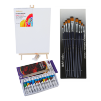 Acrylic Painting Kit 22 Pieces Includes Canvas With Easel , Brushes and Paint