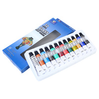 12pce Artist Glass Paint Colour Quality Artist Paint Set 6ml Tubes