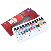 12pce Artist Fabric Paint Colour Quality Artist Paint Set 6ml Tubes