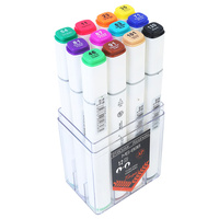 12pce Dual Nib Marker Alcohol Based Assorted Colours Excellent Blending