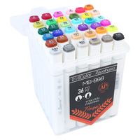  36pce Dual Nib Marker Alcohol Based Assorted Colours Excellent Blending