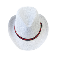 1pce White Straw Cowboy Hat Party & Events Style Unisex Fashion