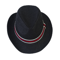 1pce Black Straw Cowboy Hat Party & Events Style Unisex Fashion