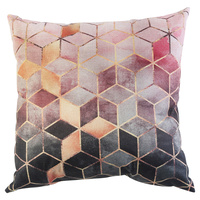  1pce 45cm Retro Light Pink Shapes Cushion Cover with Insert Included
