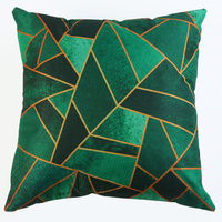  1pce 45cm Retro Green Shapes Cushion Cover with Insert Included