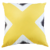 1pce 45cm Yellow/White and Black Cushion Cover W/ Insert Cross Over Design