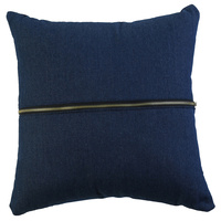  1pce 45cm Denim Blue Cushion Cover w/ Chunky Zip Feature with Insert