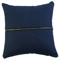 1pce 45cm Denim Blue Cushion Cover w/ Chunky Zip Feature with Insert