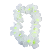 12pce Bundle Hawaiian Lei Garland White Flower Wreath for Fancy Dress Party Full and Plush