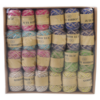 24pce 5m Hemp Ribbon Rope in Natural Colours Bulk Lot / 8 Colours