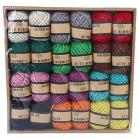  24pce 5m Jute Ribbon Twine Bulk Lot in 12 Assorted Colours