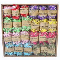 24pce 5m Leaf Jute Ribbon Rope in Bulk Lot 8 Assorted Colours