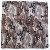 Bandana Grey Camouflage, Army 1pce 54cm 100% Cotton Head Wrap Scarf