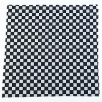 1pce Bandana 54x54cm Checkered Flag Black and White Small
