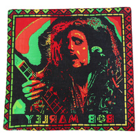  1pce Bandana 54x54cm Bob Marley Hand Painted Look Design Hemp Theme