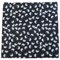 Bandana Yin & Yang Symbols 1pce 54cm 100% Cotton Head Wrap Scarf