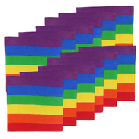 12 x Bandana Rainbow Flag LGBTQIA+ Pride Lge 54cm 100% Cotton Head Wrap Scarf