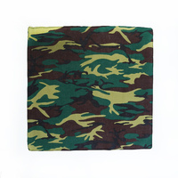 Bandana Green & Brown Camouflage, Army #3 1pce 54cm 100% Cotton Head Wrap Scarf