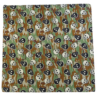 Bandana Skulls on Army Camouflage 1pce 54cm 100% Cotton Head Wrap Scarf