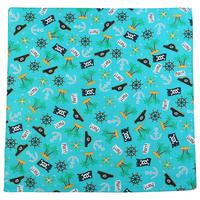  1pce Bandana 54x54cm with Pirate Themed with Green Background
