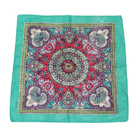 Bandana Moroccan Paisley on Green 1pce 54cm 100% Cotton Head Wrap Scarf