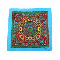 Bandana Moroccan Paisley on Blue 1pce 54cm 100% Cotton Head Wrap Scarf