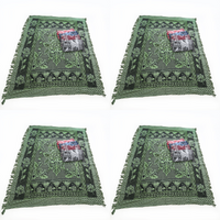 4x Green Boho Throw Rug, Table Cloth, Picnic, Camping Blanket 180x200cm 