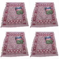 4x Purple Boho Throw Rug, Table Cloth, Picnic, Camping Blanket 180x200cm 