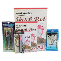 Mont Marte Sketch and Draw Bundle Pads, Graphite, Charcole Pencils and More