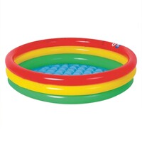 1pce Colorful 3 Ring Pool 100x22cm Inflatable Pool Toy Summer Kids & Family