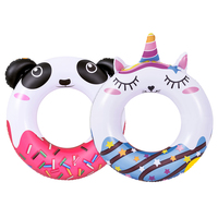 1pce Unicorn & Panda Swim Ring 55x70cm 2 Asstd Inflatable Pool Toy Summer Kids & Family