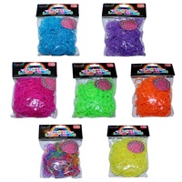 Colour Beaded Glitter Loom Bands 300pce + 16 S Clips