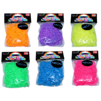 Colour Beaded Neon Loom Bands 300pce + 16 S Clips