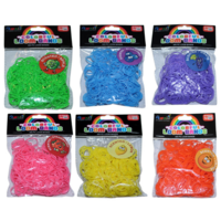 Coloured & Scented Loom Bands 300pce with 16 S Clips 