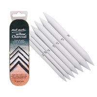 Mont Marte Willow Charcoal in Tin 10pce with 7pce Blenders, Sketching Draw Set