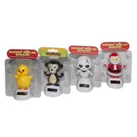 Complete Set of 4 Grooving Chick, Skelleton, Santa and Money 10cm Solar Powered