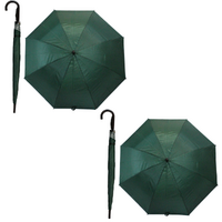 2x Green Umbrellas Set 109cm Business Golf Large Automatic Open Waterproof