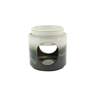 1pce Oil Burner Ceramic Grazed In 3 Assorted Colours w/ Removable Top